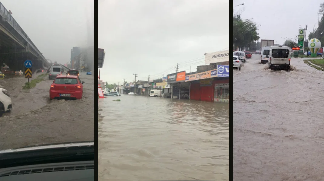 Samsun’da yağmurdan yollar kapandı