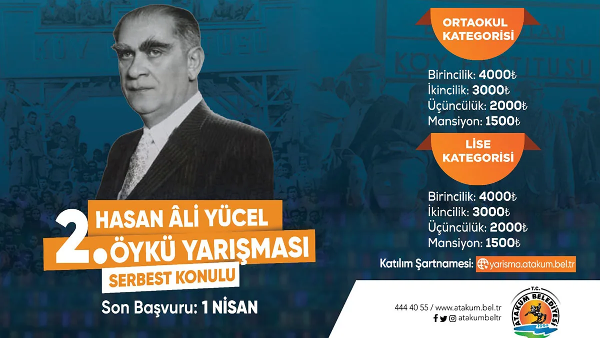 Atakum Belediyesi’nin 2. Hasan Ali Yücel Öykü Yarışması için başvurular başladı