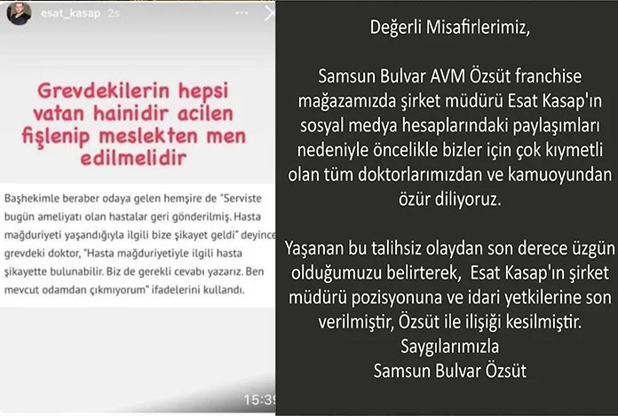 O müdürün görevine son verildi