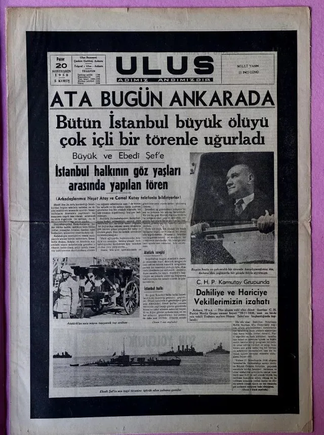 10 Kasım 1938'in gazete manşetleri: Atatürk'ün ölümü böyle duyuruldu - Resim: 1