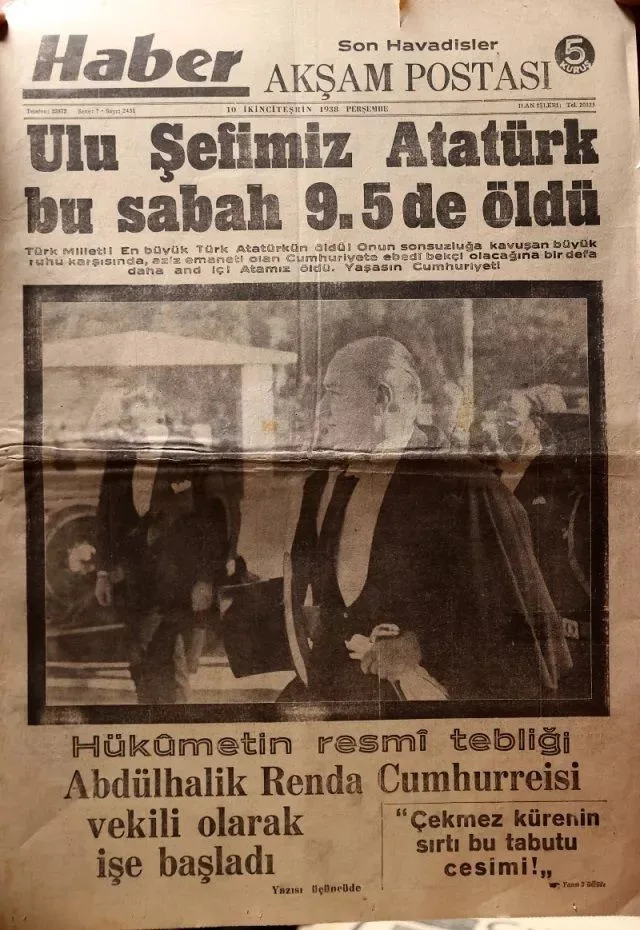 10 Kasım 1938'in gazete manşetleri: Atatürk'ün ölümü böyle duyuruldu - Resim: 8
