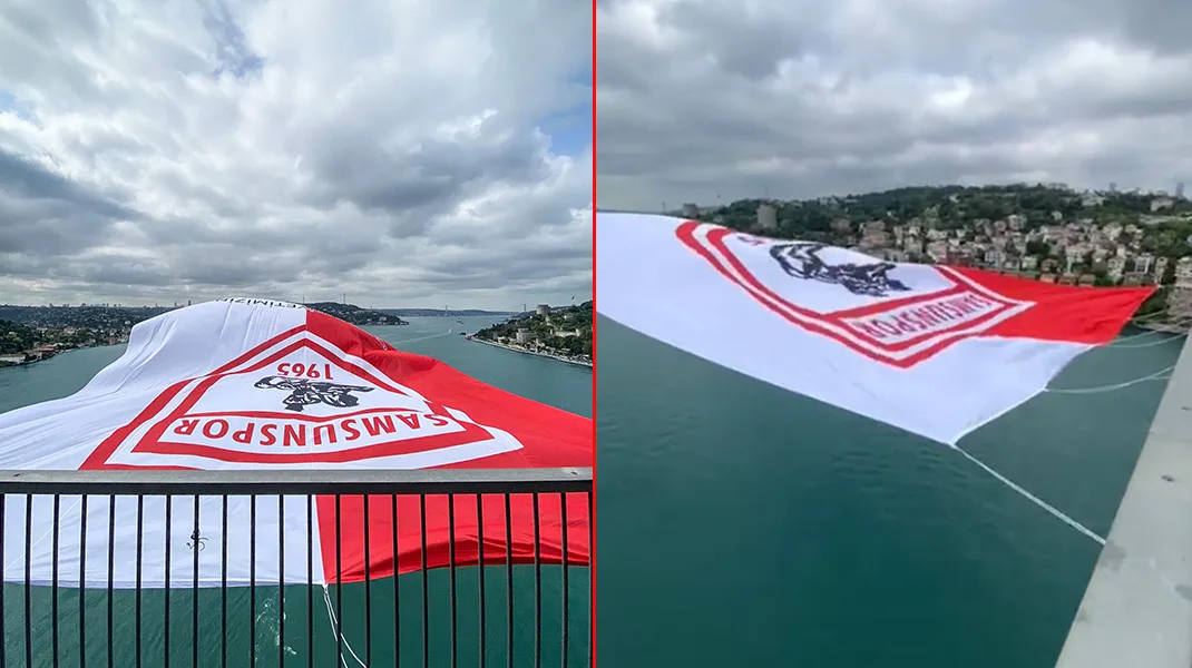 İstanbul Boğazı’ndaki köprülere Samsunspor bayrağı asıldı