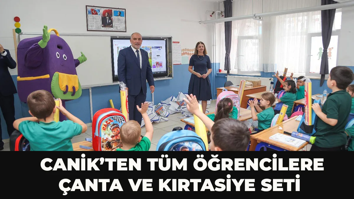 Canik Belediyesi Okula Başlayan Tüm Öğrencilerin Çanta Ve Kırtasiye Setlerini Teslim Etti