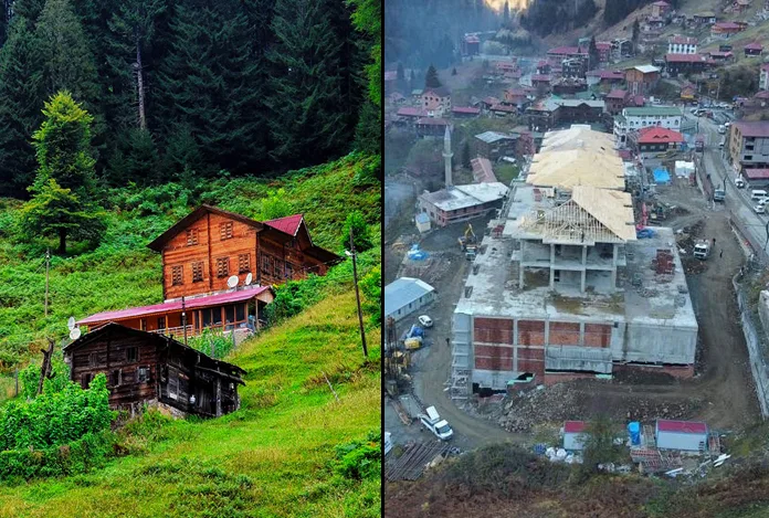 AK Parti yine betonu yeşile tercih etti: Ayder Yaylası betona gömüldü