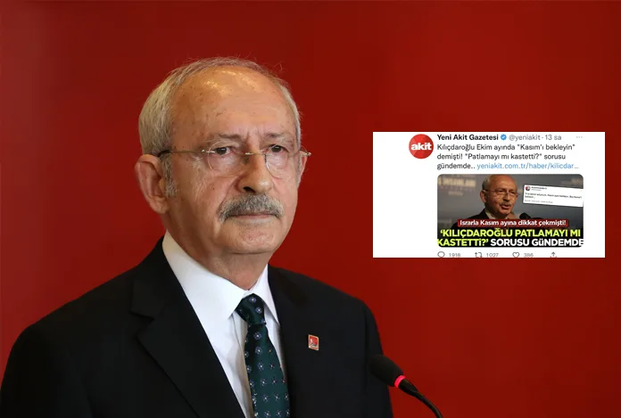 Kemal Kılıçdaroğlu, Yeni Akit hakkında suç duyurusunda bulundu